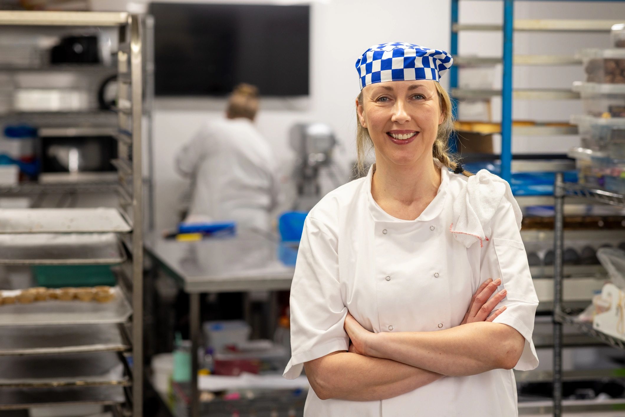 Professional chef in a working kitchen